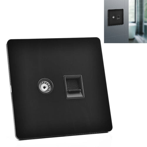 86mm Retro Copper Panel Hand Switch Panel, Style:TV Hole-Computer Hole