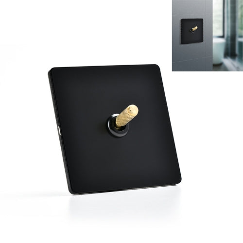 86mm Retro Copper Panel Hand Switch Panel, Style:Single Open Multiple Control-Midway Switch