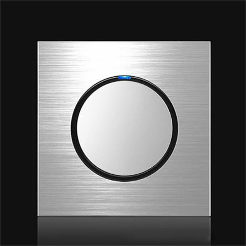 86mm Gray Aluminum Wire Drawing LED Switch Panel, Style:One Billing Control