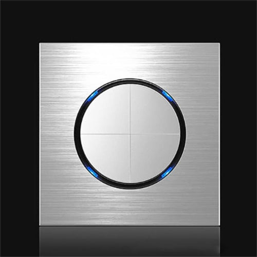 86mm Gray Aluminum Wire Drawing LED Switch Panel, Style:Four Billing Control