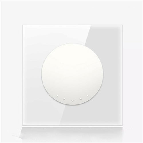 86mm Round LED Tempered Glass Switch Panel, White Round Glass, Style:One Open Multiple Control