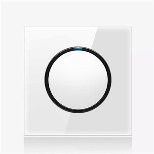 86mm Round LED Tempered Glass Switch Panel, White Round Glass, Style:One Billing Control