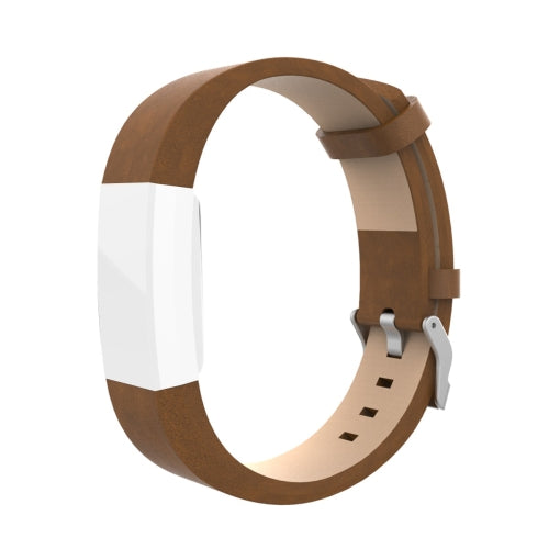 For Fitbit Charge 2 Plastic Leather Strap(Brown)