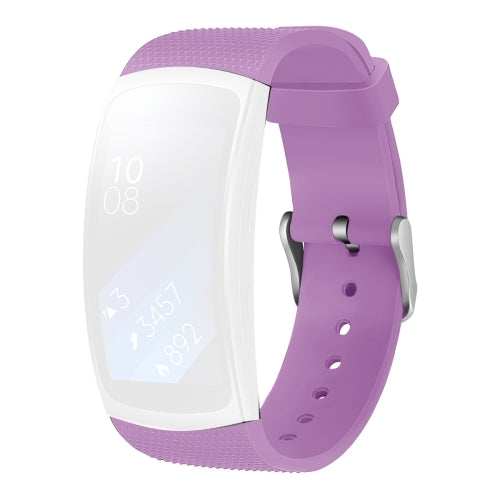 For Samsung Galaxy Gear Fit2 3D Textured Silicone TPU Strap(Light Purple)