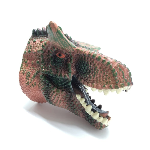 Soft Rubber Hand Puppet Simulation Animal Dinosaur Model Children Funny Toys, Style:Carnotaurus