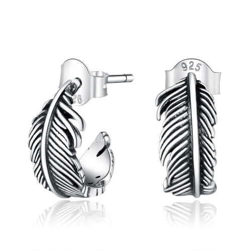 S925 Sterling Silver Light Feather Women Earrings