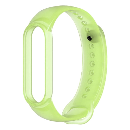 For Xiaomi Mi Band 5 TPU Translucent Silicone Strap(Lime)