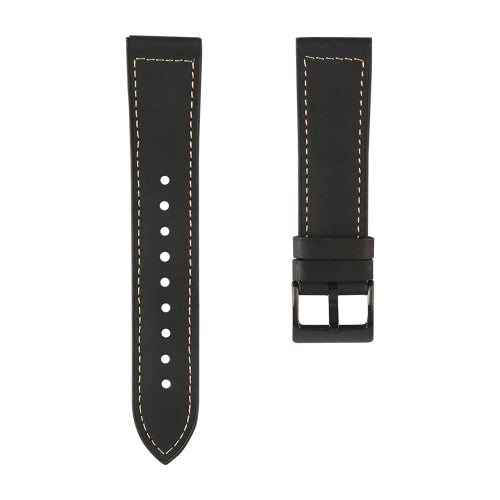 For Samsung Galaxy Watch 3 41mm TPU + Leather Replacement Strap Watchband(Black)