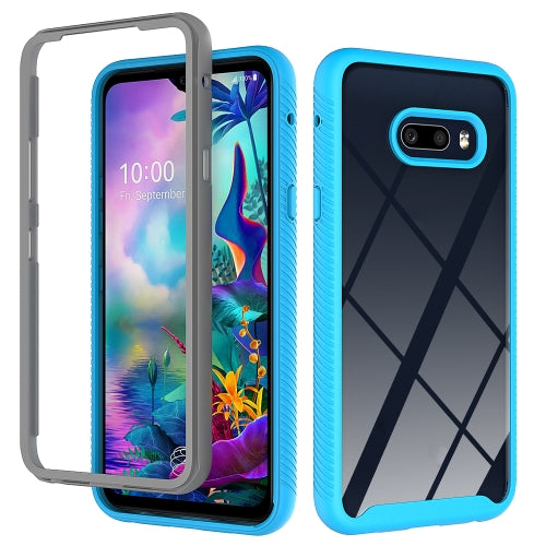 For LG V50S ThinQ 5G / G8X ThinQ Starry Sky Solid Color Series Shockproof PC + TPU Protective Case(Light Blue)