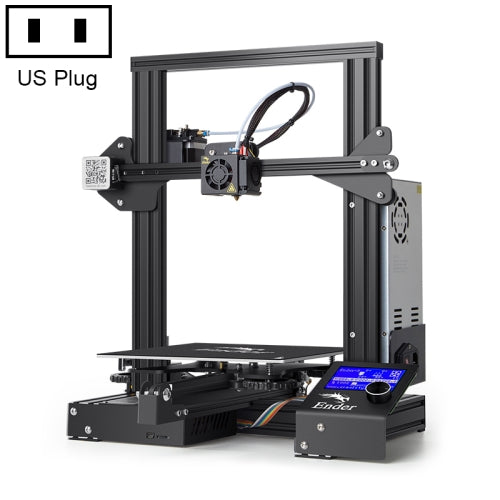 CREALITY Ender-3 POM Wheel V-guide Rail DIY 3D Printer, Print Size : 22 x 22 x 25cm, US Plug