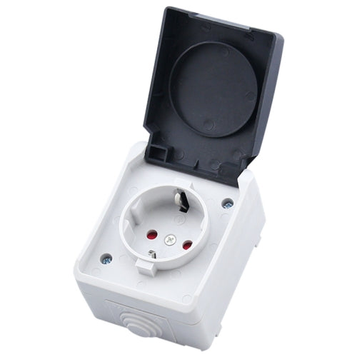 Outdoor IP44 Waterproof Power Socket with Cover, EU Plug