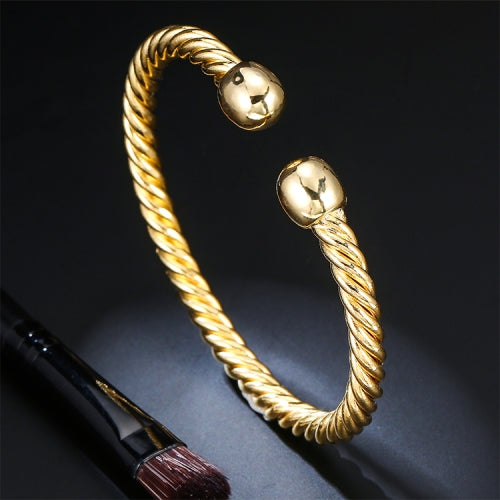 Europe and America Style Female Brass-plating Jewelry Gold Garlic Magnetic Health Open Bracelet, Size: 8mm*17cm(Gold)