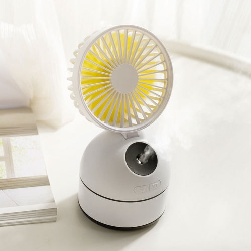 Qiwan Multi-function Portable Mini Spray Moisturizing Humidification USB Desktop Fan with 3 Speed Control (White)