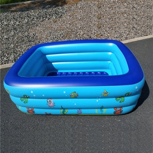 Household Children 1.8m Three Layers Rectangular Printing Inflatable Swimming Pool, Size: 180*140*60cm