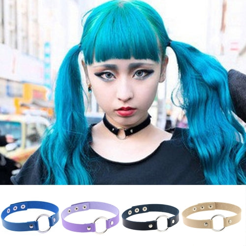 3 PCS Japanese Harajuku Fashion Street-snap Punk Round Nightclub Leather Collar Bracelet, Random Color Delivery