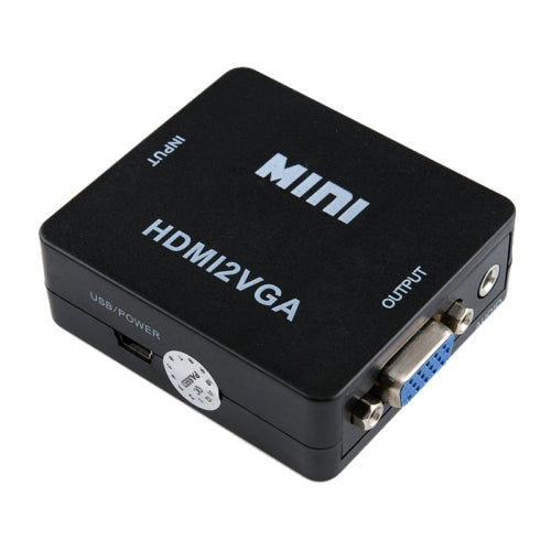 HOWEI HW-2109 Mini HDMI to VGA Video Audio Converter (Black)