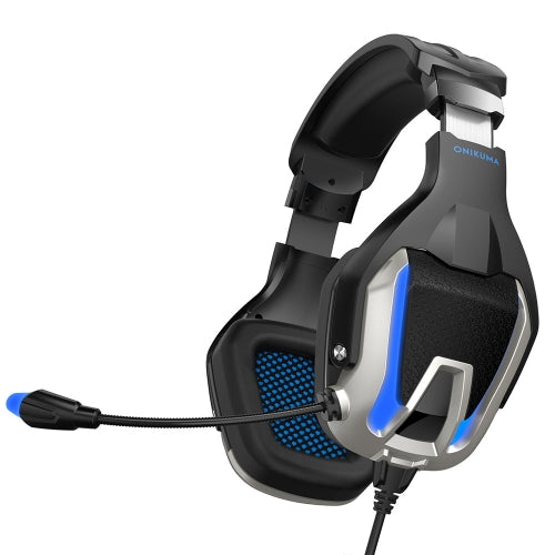 ONIKUMA K12 Over Ear Bass Stereo Surround USB + 3.5mm Plug Gaming Headphone with Microphone & LED Light(Blue)