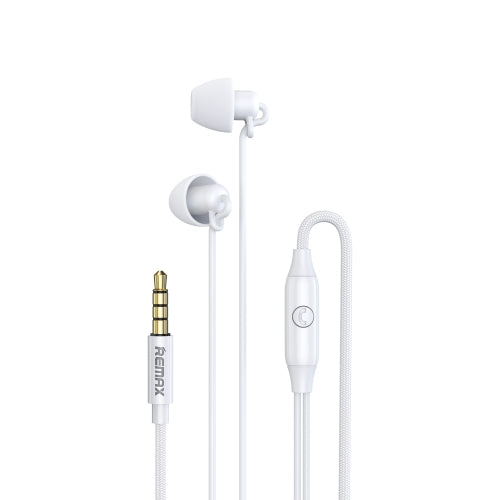 REMAX RM-208 In-Ear Stereo Sleep Earphone with Wire Control + MIC, Support Hands-free(White)