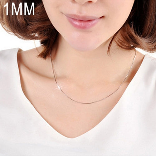 1MM Personality Fashion Silver Plated Snake Bone Chain(Silver length:32 inch)