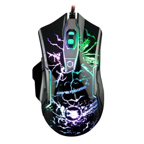 K-RAY M728 Ergonomics Design Game Backlight USB Wired Mouse(Black)