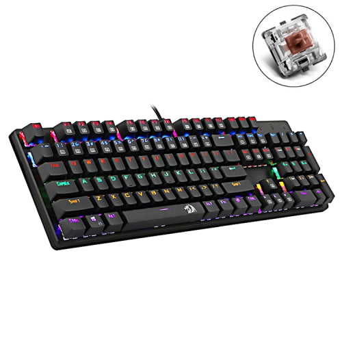 REDRAGON K208 LED Backlit Mechanical Gaming Wired Keyboard, Tea Shaft