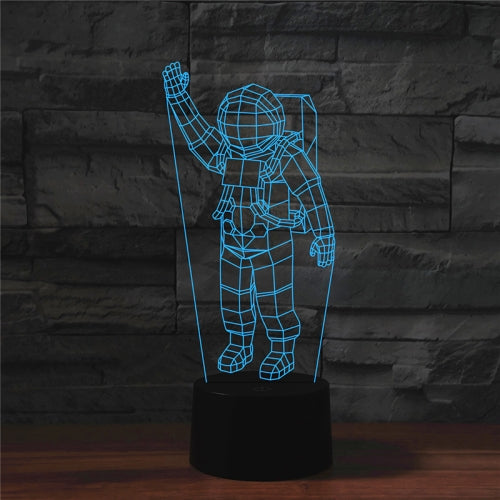 Astronaut Shape 3D Colorful LED Vision Light Table Lamp, USB Touch Version