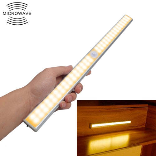 2.8W 60 LEDs Warm White Wide Screen Intelligent Human Body Sensor Light LED Corridor Cabinet Light, USB Charging Version