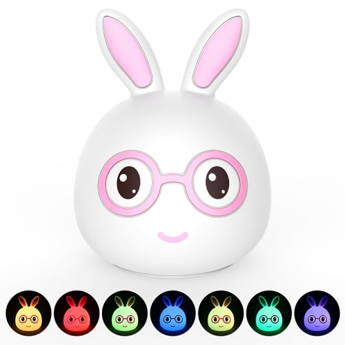 Smiling Rabbit Creative Touch 3D LED Decorative Night Light, USB Charging Version (Pink)