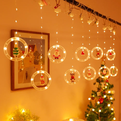 LED Christmas Wishing Ring Curtain String Lights USB Holiday Decoration Light