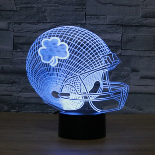 Rugby Hat Flower Shape 3D Colorful LED Vision Light Table Lamp, USB & Battery Version