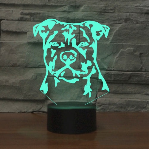 Dog Black Base Creative 3D LED Decorative Night Light, USB with Touch Button Version