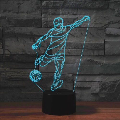 Playing Football Shape 3D Colorful LED Vision Light Table Lamp, USB Touch Version