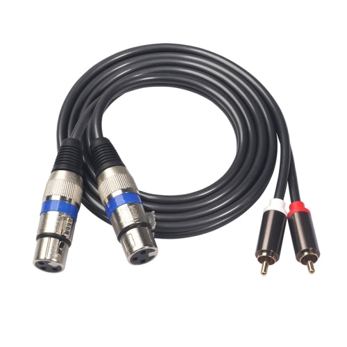 366156-15 2 RCA Male to 2 XLR 3 Pin Female Audio Cable, Length: 1.5m