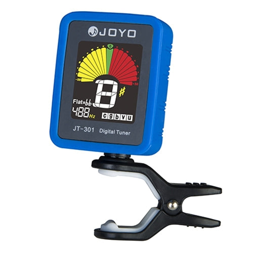 JOYO JT-301 Clip-on Electric Digital Tuner Universal Portable with Silica Gel Cover for Guitar Chromatic Bass Ukulele Violin (Blue)