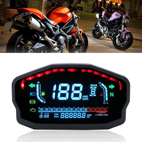 Speedpark Universal Motorcycle Modified LCD Speedometer Digital Backlight Odometer