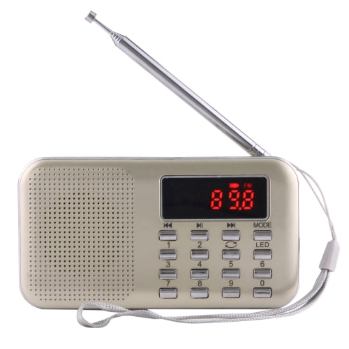 Y-896 Portable Stereo LCD Digital FM AM Radio Speaker, Rechargeable Li-ion Battery, Support Micro TF Card / USB / MP3 Player