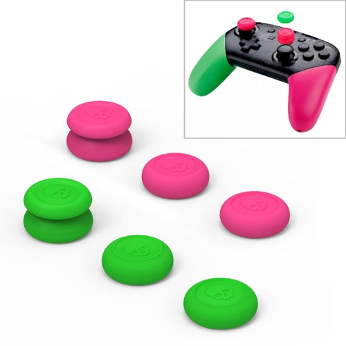 Skull&Co Pro / PS4 Gamepad Rocker Cap Button Cover Thumb Grip Set for Nintendo Switch / Switch Lite / JOYCON(Pink Green)