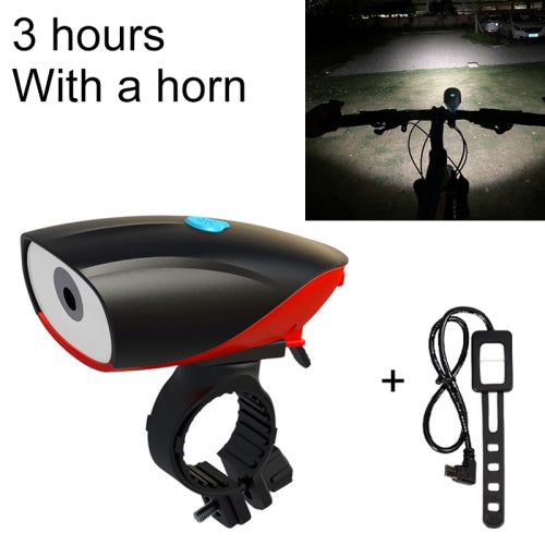 USB Charging Bike LED Riding Light, Charging 3 Hours with Horn & Line Control (Red)