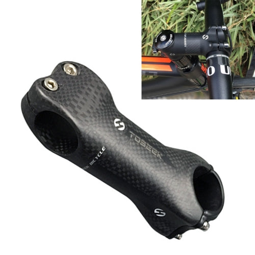 TOSEEK All Carbon Fiber 3KUD Texture Road Mountain Bike Ultra-light Handlebar Stem Riser Faucet, Size: 17 Degree, 110mm (Matte)