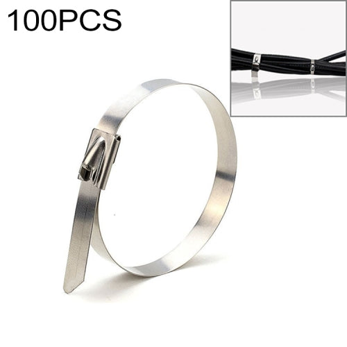 100 PCS 4.6x250mm Stainless Steel Metal Cable Ties Tie Zip Wrap Exhaust Heat Straps Induction Pipe