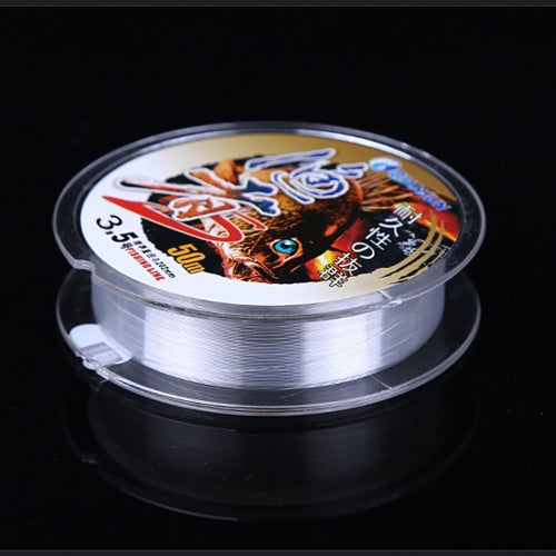 3.5C 0.309mm 4.74kg Nodules Tension 5.93kg Straight Line Tension 50m Strong Imported Raw Silk Nylon Fishing Line(Transparent)