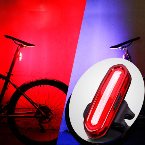 AQY-096 IPX4 Detachable USB Rechargeable Dual Color LED Bike Taillight (Blue & Red)