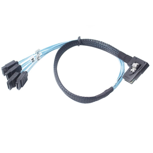 Mini SAS (SFF-8087) to 4 x SATA 7-Pin Female Forward Breakout 6Gbps Data Cable, Length: 50cm