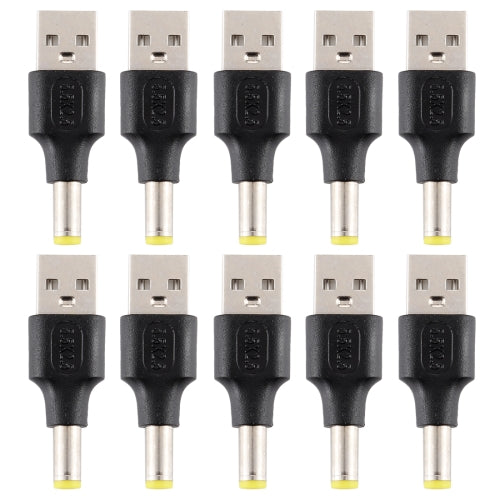 10 PCS 5.5 x 2.5mm Male to USB 2.0 Male DC Power Plug Connector