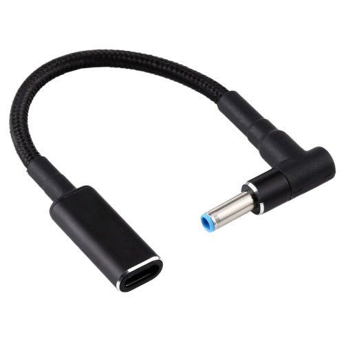 PD 100W 18.5-20V 4.5 x 0.6mm Elbow to USB-C / Type-C Adapter Nylon Braid Cable for HP