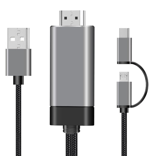 LD29 3 in 1 Micro USB + Type-C / USB-C to HD-MI + USB Andriod OS 1080P HDTV Dongle Cable, Plug and Play