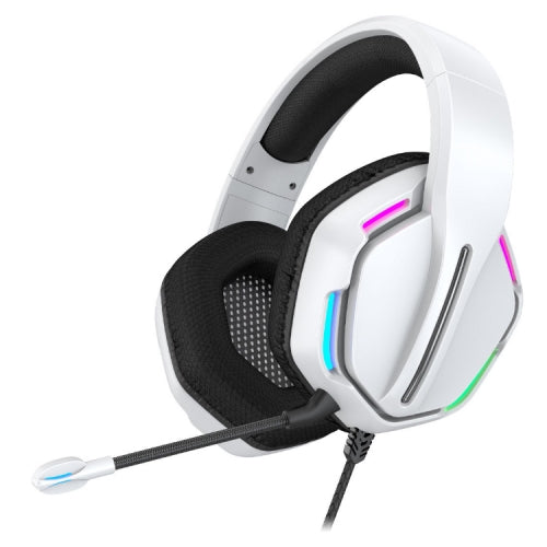 F5 3.5mm Plug Head-mounted Gaming Wired Noise Reduction Headset, Cable Length: about 2.2m (White)