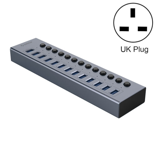 ORICO BT2U3-13AB-GY-BP Multi-Ports Individual Switches HUB, UK Plug