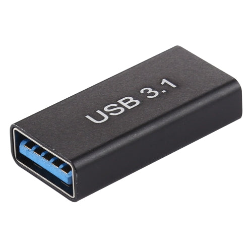 Type-C / USB-C Female to USB 3.0 Female Aluminium Alloy Adapter (Black)