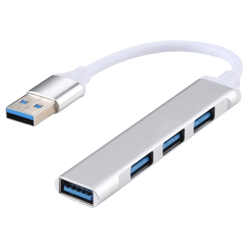 A-809 4 x USB 3.0 to USB 3.0 Aluminum Alloy HUB Adapter (Silver)